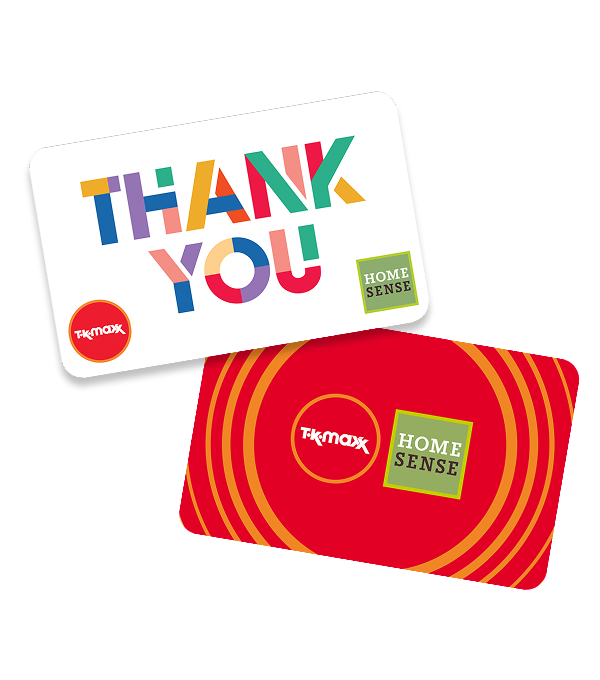 Two gift cards - one saying Thank You, one in red
