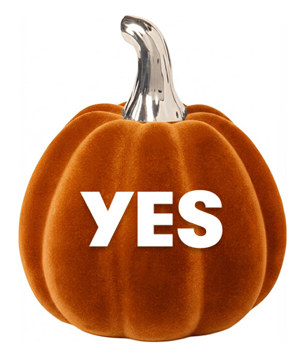 An image of a pumpkin and a bauble